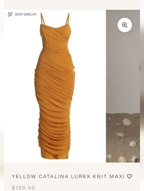 JLUXlabel Dress M - Catalina Lurex Knit Maxi Dress - Yellow